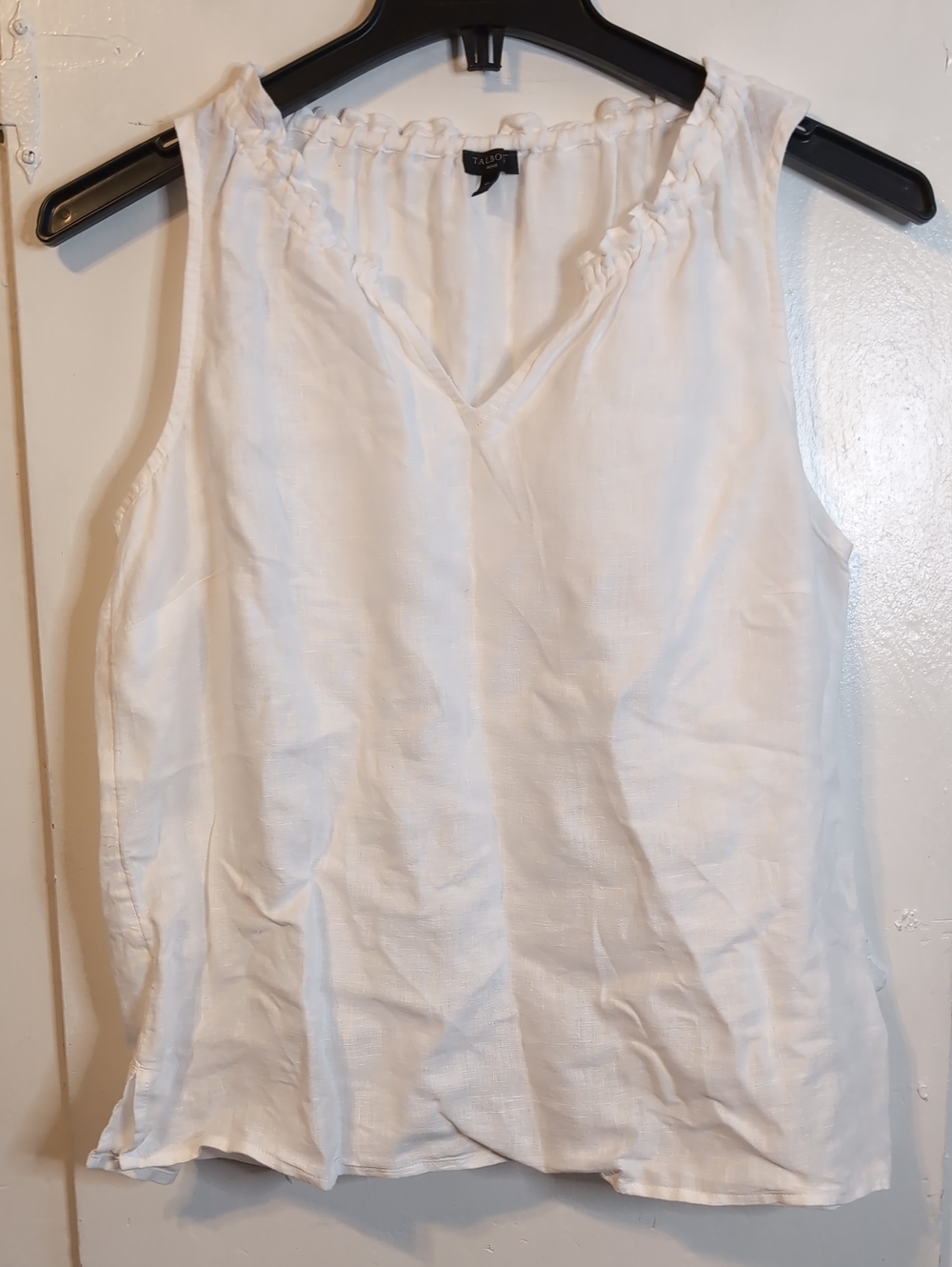 Talbots Linen Sleeveless Blouse womens Medium Petite